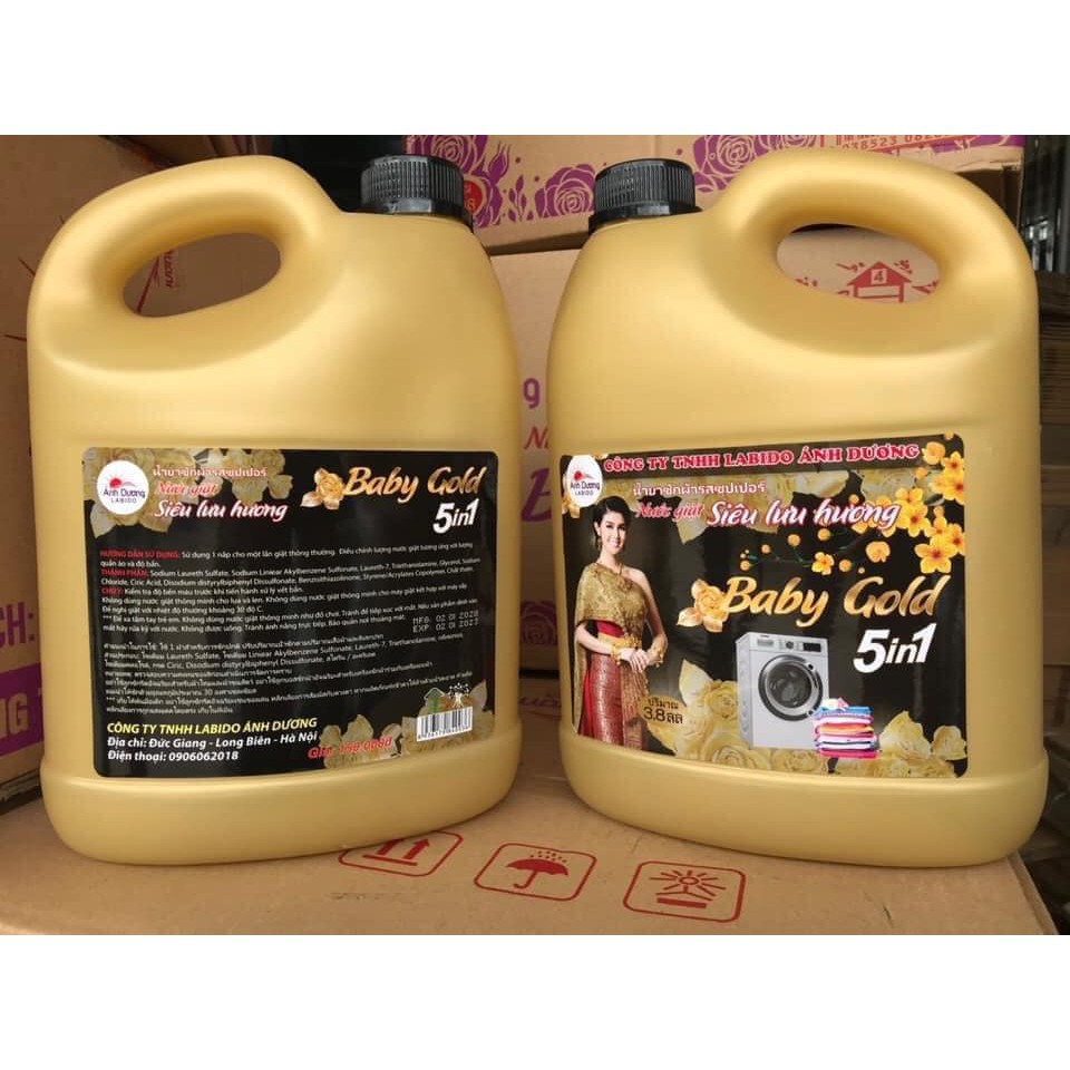 Nước giặt xả 5 in 1 Baby Gold 3.8L cao cấp