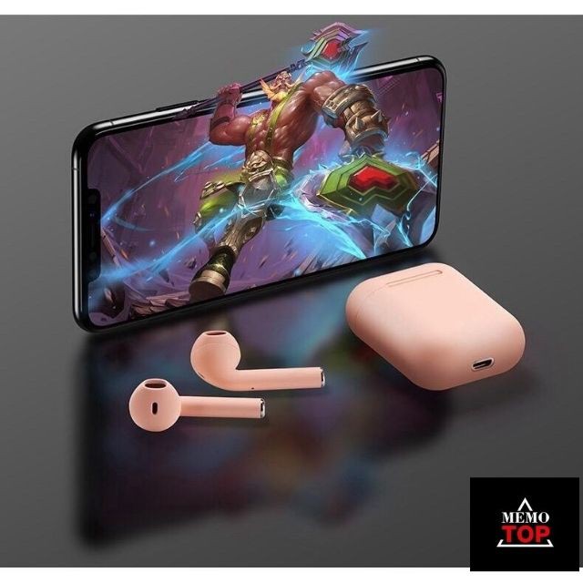 Tai nghe bluetooth i12 blutooth không dây giống airpods dùng cho samsung, iphone, sony, android, có mic giá rẻ - Memotop