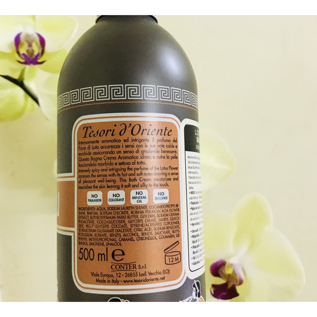 Sữa Tắm Nước Hoa Tesori D' Oriente Hoa Sen Dạng Vòi 500ml (Made In ITALY) Dưỡng Ẩm Da Mịn Màng | BigBuy360 - bigbuy360.vn