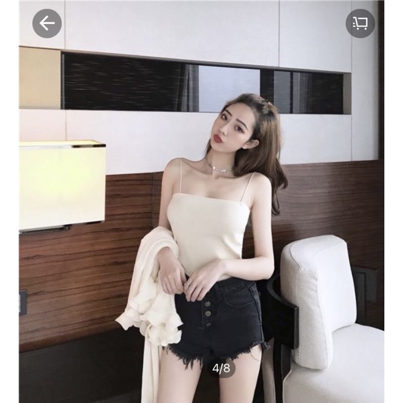 Áo hai dây nữ dáng ôm, áo 2 dây nữ croptop chất liệu cotton đẹp | BigBuy360 - bigbuy360.vn