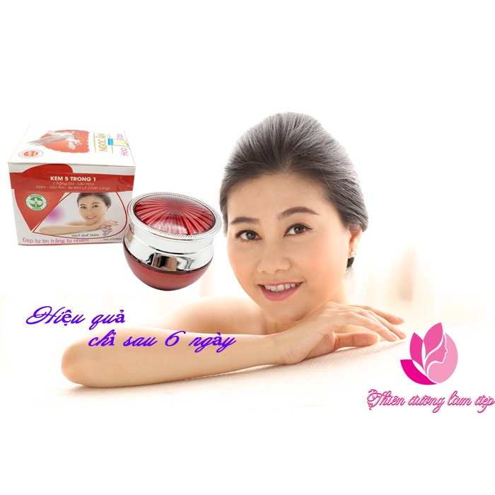 Kem trắng da, Lão hóa, Nám, Giữ ẩm, Se khít lỗ chân lông 5 trong 1 NGỌC ÂN - 15g