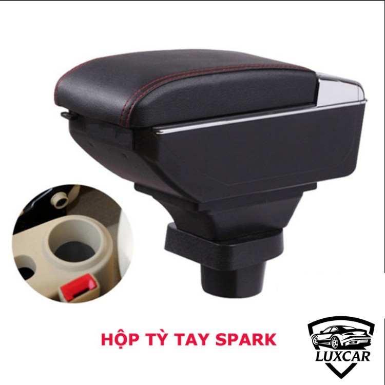 Hộp tỳ tay xe CHEVROLET SPARK tích hợp cổng sạc USB | Chất liệu da PU cao cấp