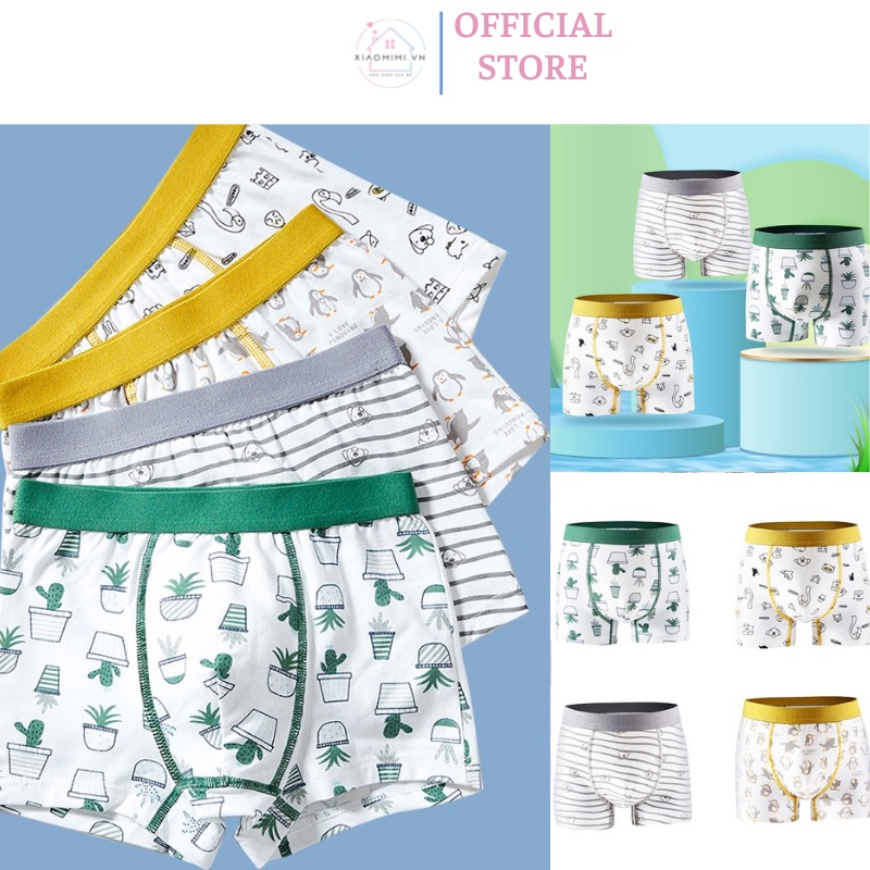 Quần lót bé trai dáng đùi chất cotton cao cấp họa tiết hoạt hình từ 9-43kg Xiaomimi L2.002.KLXL