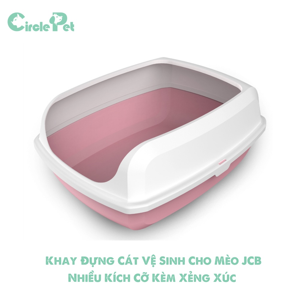 Khay Đựng Cát Vệ Sinh Cho Mèo JCB Tháo Lắp Dễ Dàng Nhiều Kích Cỡ Kèm Xẻng Xúc Tiện Lợi - Circle Pet