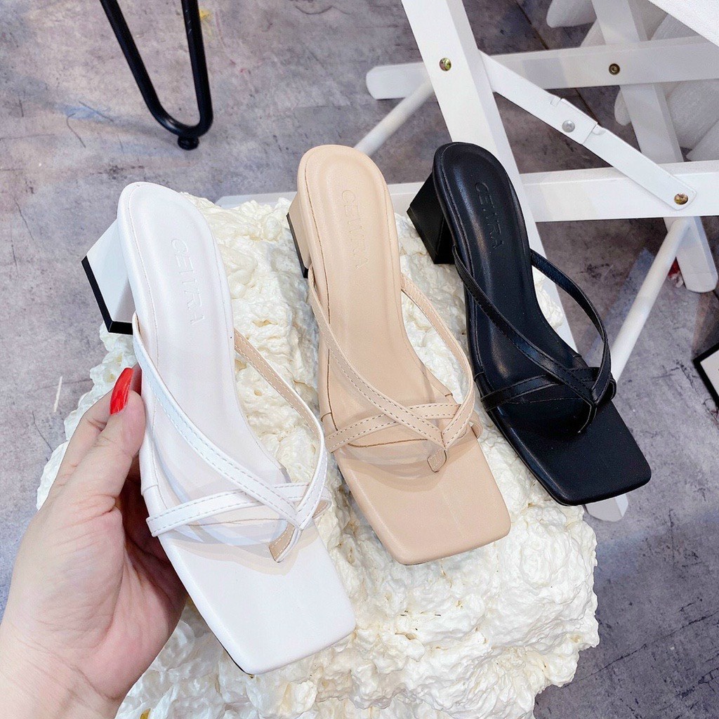 [Rẻ vô địch] DÉP GUỐC KẸP NGÓN MÃ 2 GÓT VUÔNG 4P SIÊU ĐẸP