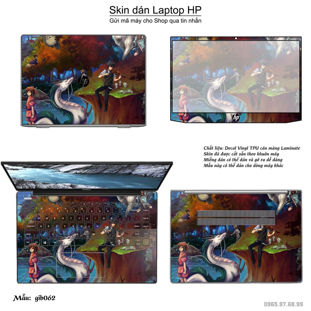 Skin dán Laptop HP in hình Ghibli _nhiều mẫu 10 (inbox mã máy cho Shop)