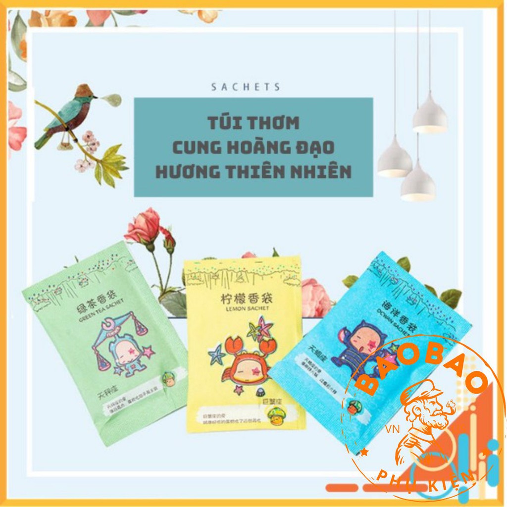 [Rẻ Vô Địch] Túi thơm để tủ quần áo 12 cung hoàng đạo (giao ngẫu nhiên)