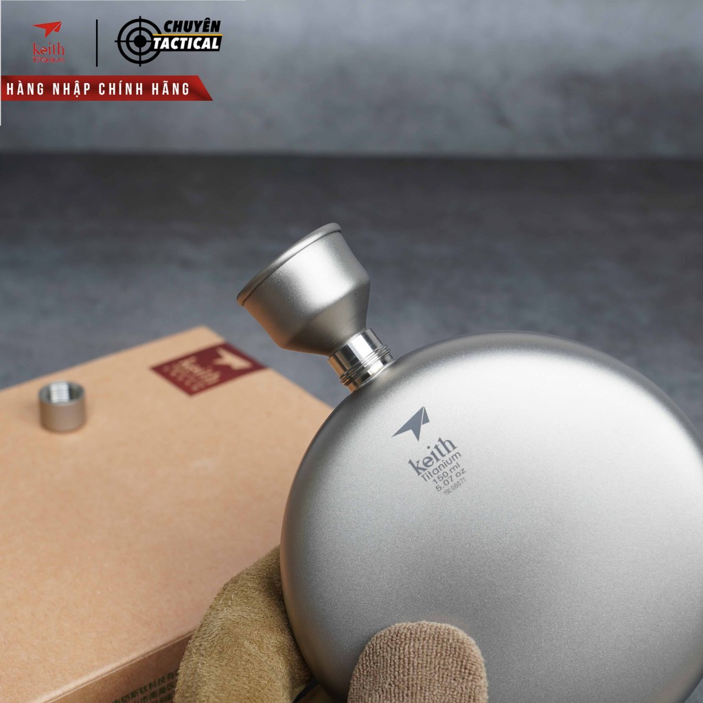 Bình Đựng Rượu Titanium Roud Flask 150ml Keith Ti9302