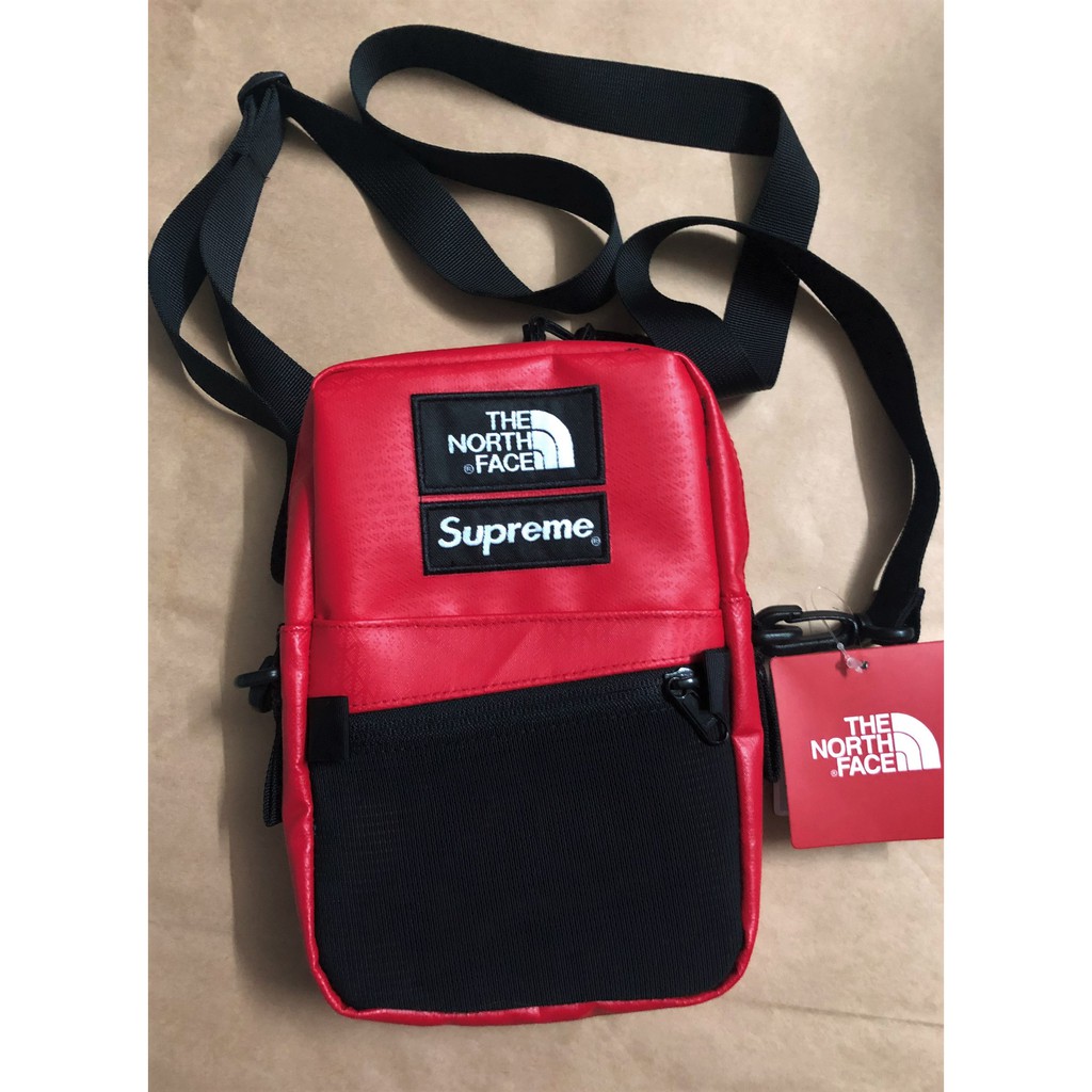 TÚI ĐEO CHÉO DA SUPREME X TNF [ ĐỎ &amp; ĐEN ]