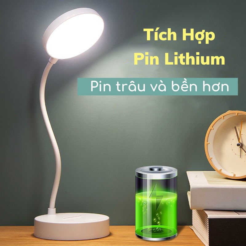 Đèn Học Tích Điện, Đèn Ngủ Để Bàn, Điều Chỉnh Độ Sáng, Chống Cận, Gấp Gọn Tiện Dụng PAPAA.COM