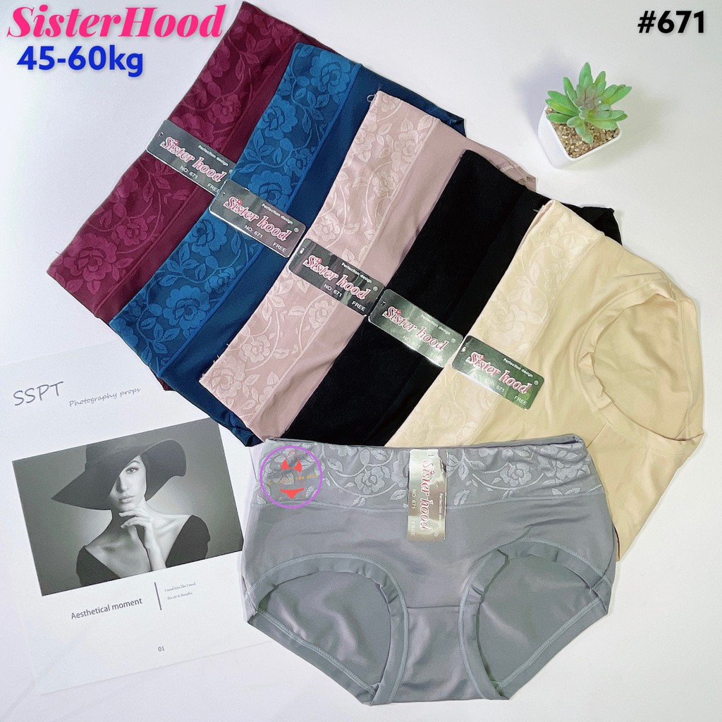 Quần lót Thái Lan cạp cao phối họa tiết chất thun lạnh dày dặn cao cấp FreeSize 45-60kg