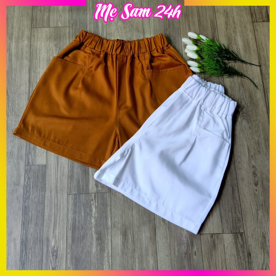 Quần short nữ cạp cao, quần đùi nữ ống rộng Mẹ Sam 24h, chất liệu kaki bền mát, form trẻ trung QH.52