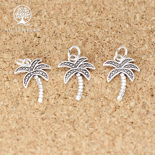 Charm bạc hình cây dừa treo - NQ Jewelry