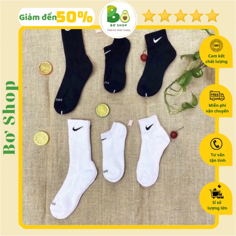 Pack 3 đôi Tất cao cổ, cổ ngắn nam nữ thể thao phong cách trẻ trung chất liệu thoáng mát, thấm mồ hôi