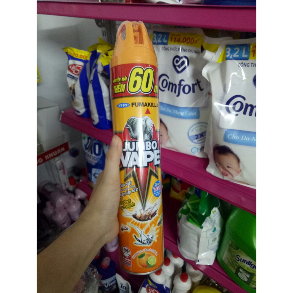 BÌNH XỊT DIỆT CÔN TRÙNG JUMBO HƯƠNG CHANH 600ML