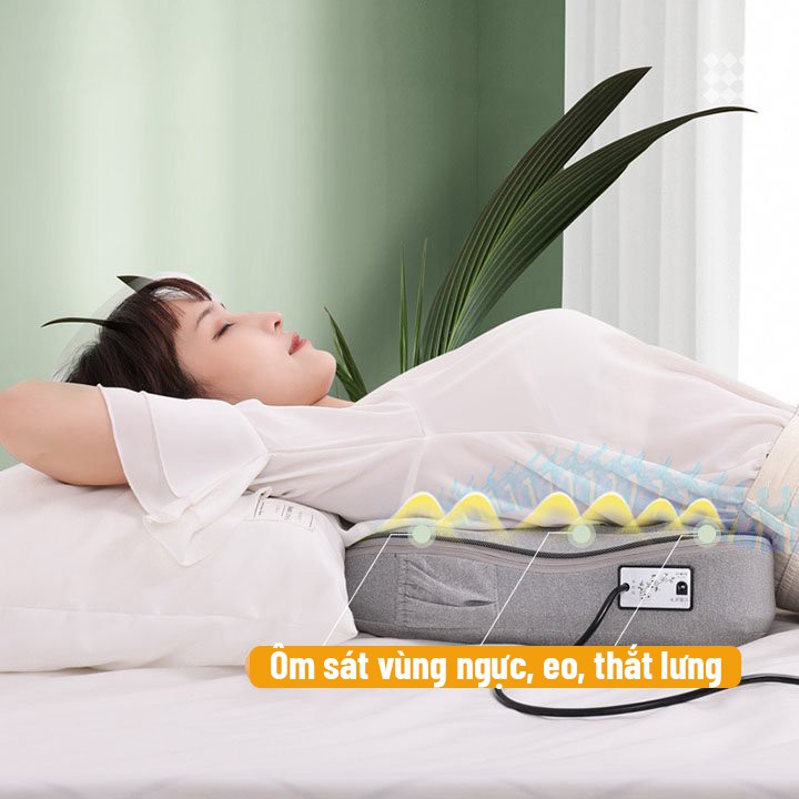 Gối massage cổ vai gáy, máy mát xa toàn thân đa năng, bi xoay xoa bóp kèm chế độ nhiệt đèn 7 màu.