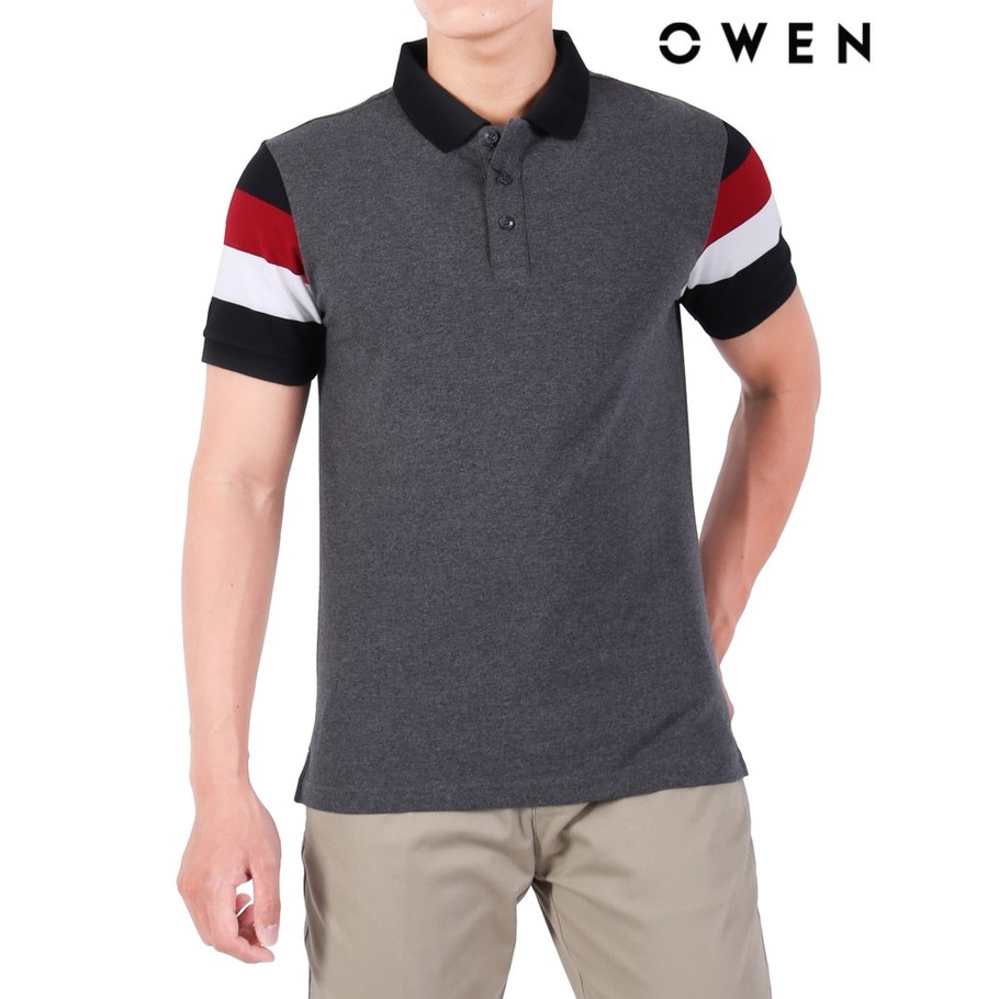 Áo polo ngắn tay Owen Bodyfit Xám - APV21838