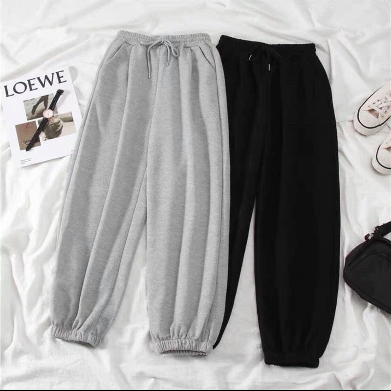 Quần jogger nữ nỉ trơn, thể thao dạo phố cực xinh