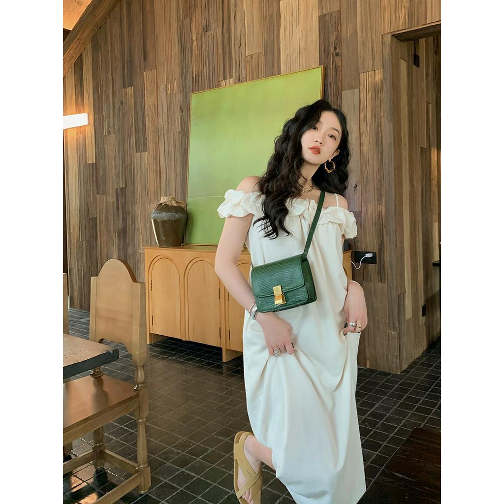 Đầm Hai Dây Hở Vai Dáng Dài Thời Trang 63989 Dành Cho Bạn Nữ