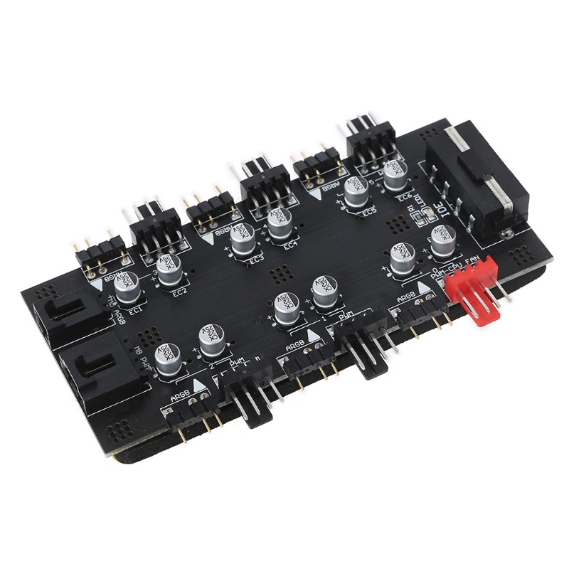 Hub Chia Cổng 1 Sang 8 Nhiều Cổng RGB PWM 12V 4 Pin Chuyên Dụng Cho Bo Mạch Chủ PC