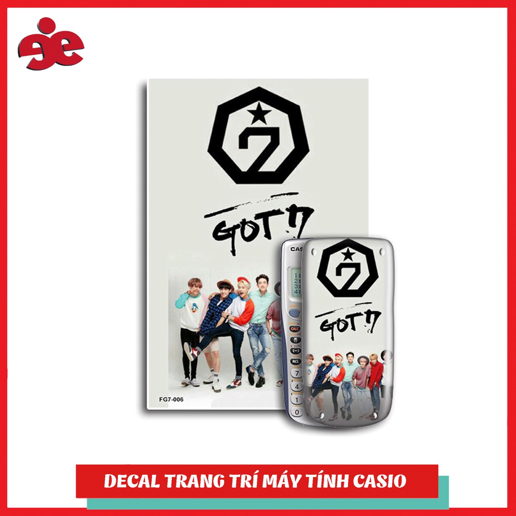 Decal trang trí máy tính Casio/Decal trang trí máy tính Vinacal Fan GOT7 006