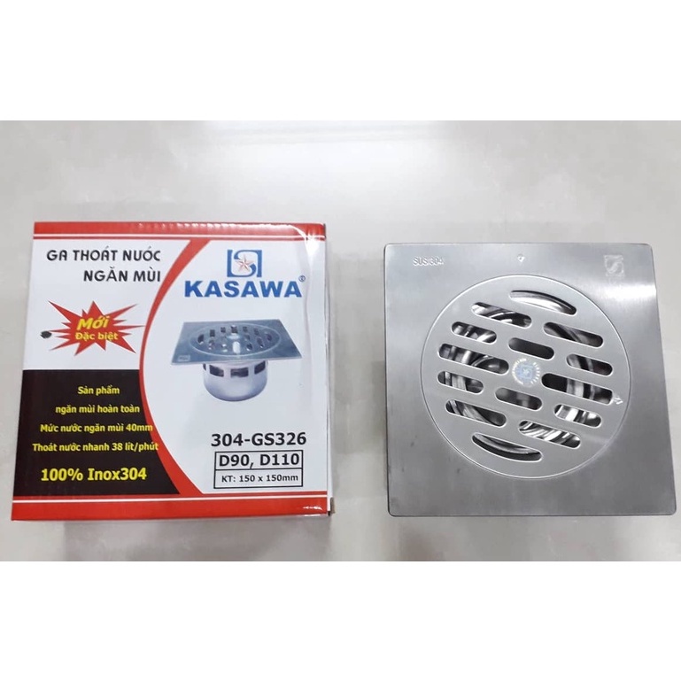 GA THOÁT SÀN NHÀ TẮM NGĂN MÙI CỐC SÂU INOX 304 KASAWA ĐEN GS320, GS323, GS324, GS326