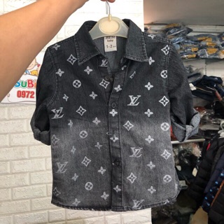 Áo sơ mi jean lv chất đẹp sai 4-9tuoi