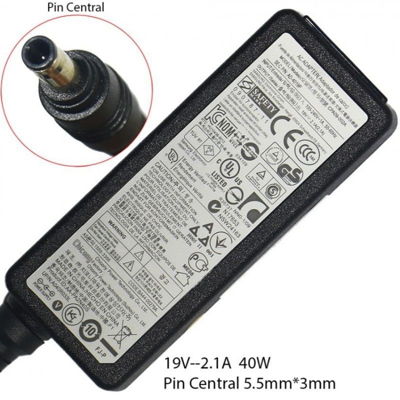 Sạc Laptop SAMSUNG 19V-2.1A 40W Sạc zin (Hàng thanh lý nhà máy samsung tem phụ seri đầy đủ)