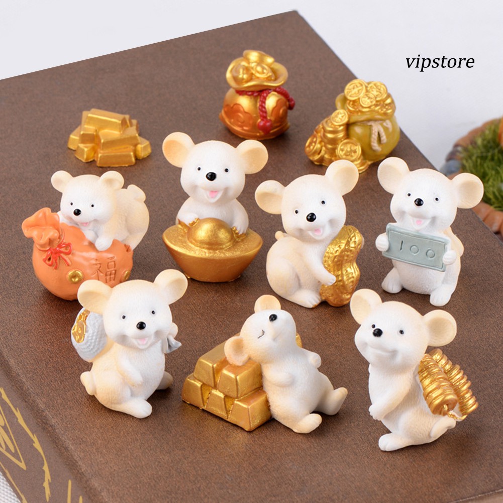 Mô hình chuột may mắn trang trí bàn