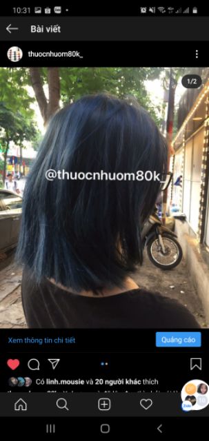 Thuốc nhuộm tóc màu XANH DƯƠNG ĐEN ( tặng kèm trợ nhuộm , găng tay) | BigBuy360 - bigbuy360.vn