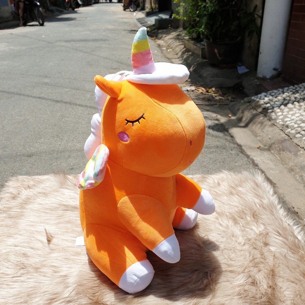 GẤU BÔNG NGỰA MỘT SỪNG UNICORN (40 CM) GB17 (MÀU CAM)