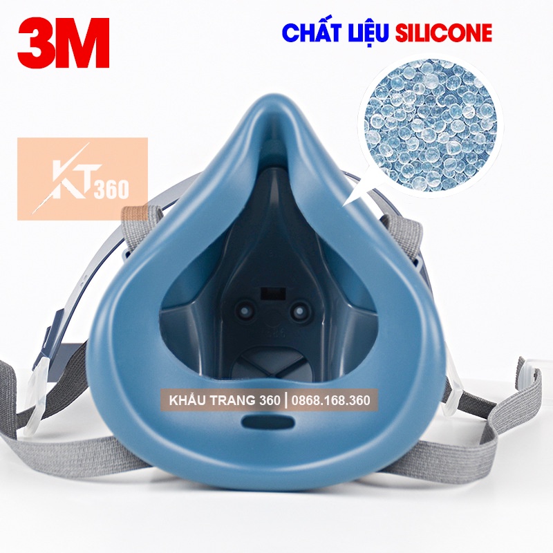 Mặt Nạ Phun Thuốc Trừ Sâu, Chống Bụi. Mặt Nạ Phòng Độc 3M 7502 + Phin Lọc 3M 6003 Cao Cấp.