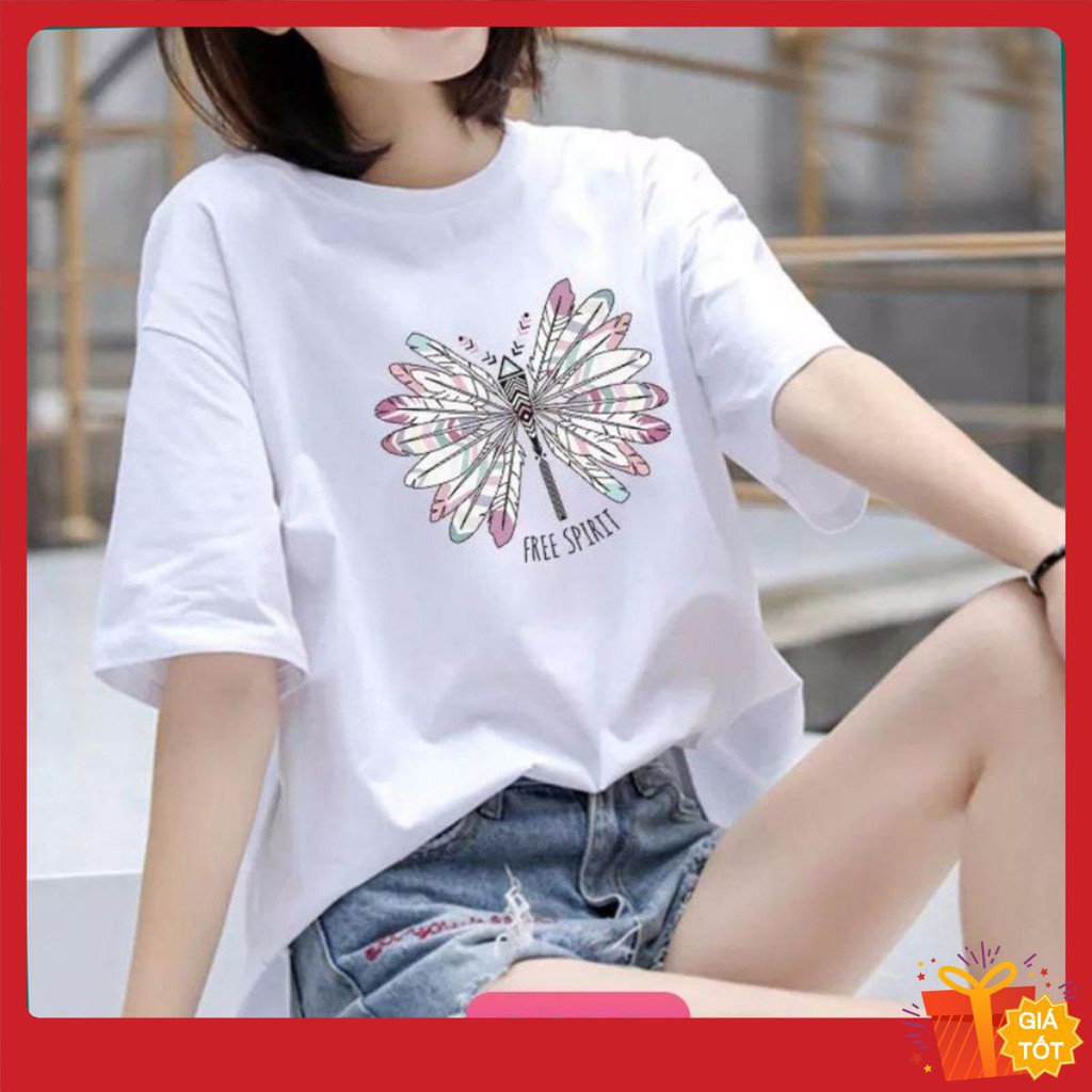 Áo Thun Trắng Nữ 🛒FREESHIP️🛒 Áo phông nữ thun cotton, mịn, mát, sành điệu in hình - Mã M93 | BigBuy360 - bigbuy360.vn