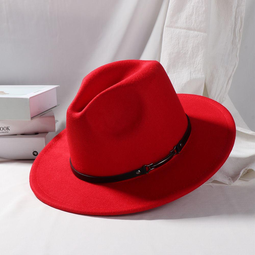 Mũ Fedora Vải Nỉ Kèm Thắt Lưng Thời Trang Thu Đông Cho Nam Và Nữ