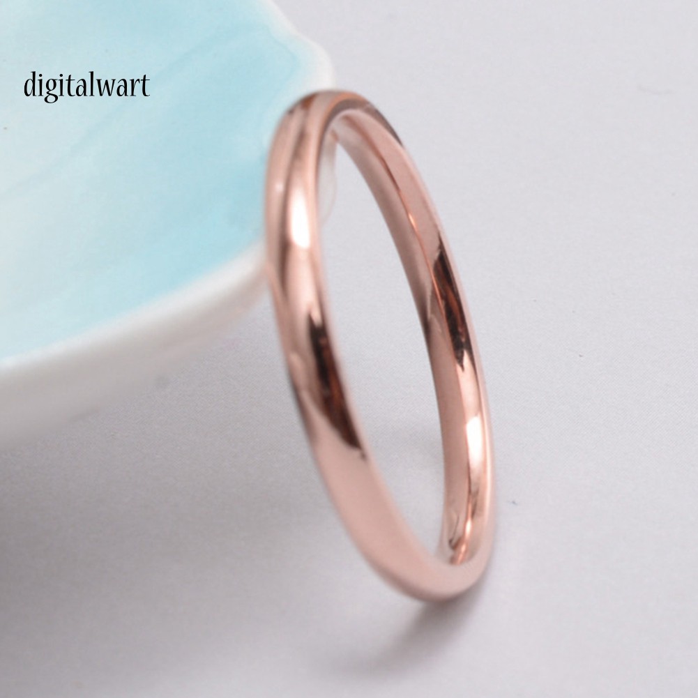 Nhẫn Thép Titan Kiểu Dáng Đơn Giản, Thanh Lịch Cho Nữ