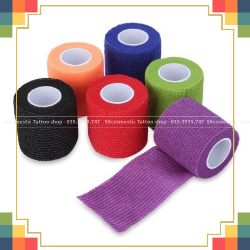 Cuộn Bọc Tay Cầm Máy Xăm💗FREESHIP💗Băng Dính Quấn-Len Vải Quấn Chống Trơn Tay Cố Định Máy