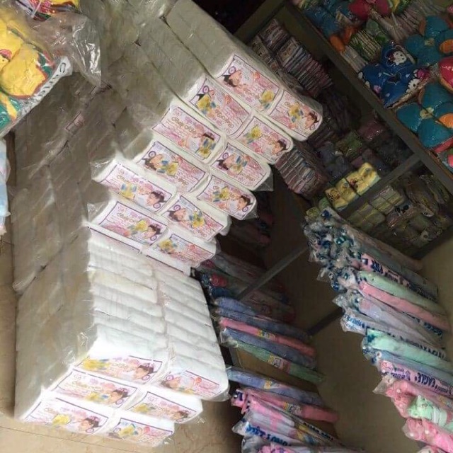 10 gói khăn vải khô đa năng (túi zip khoảng 250 tờ)