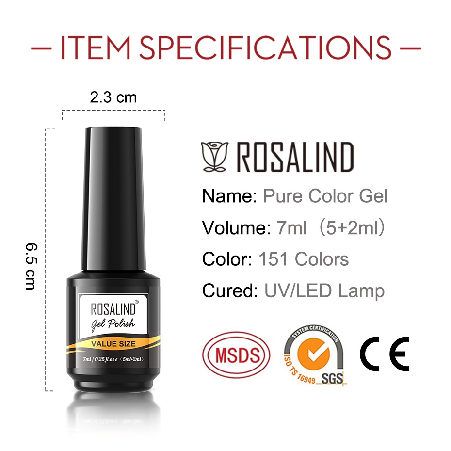 Gel Sơn Móng ROSALIND 7ML  Màu Sắc Nude