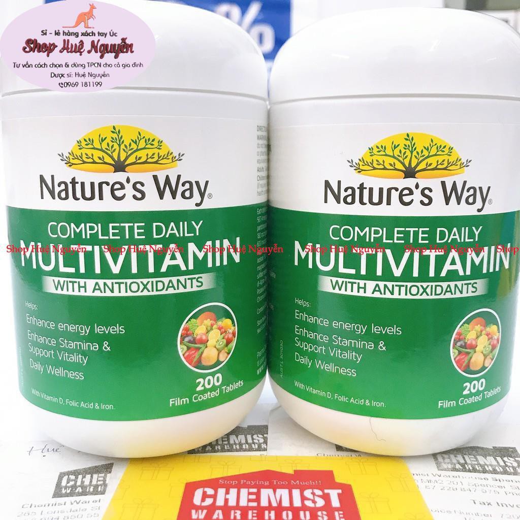 Vitamin Tổng Hợp [Úc] Nature’s Way Complete Daily Multivitamin- Tảo xoắn - 200 Viên