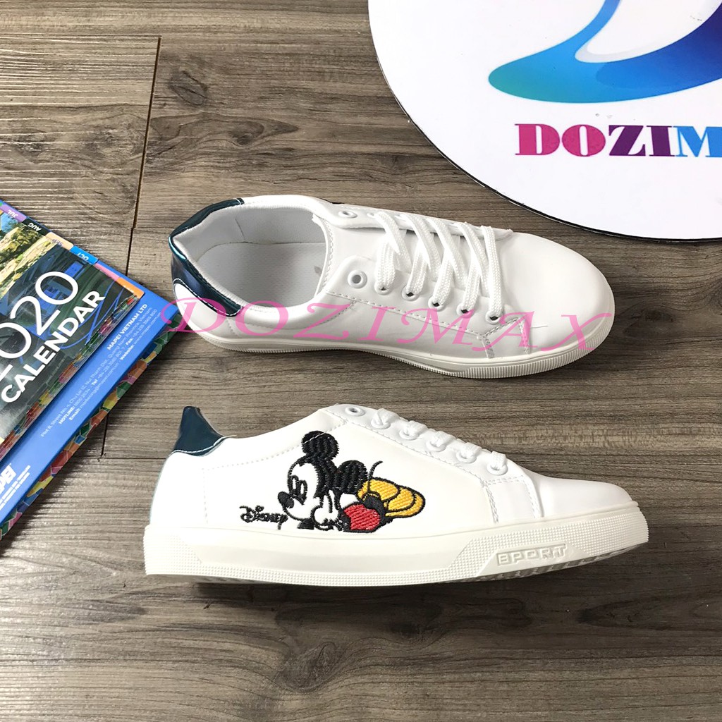 giày sneaker thêu chuột mickey