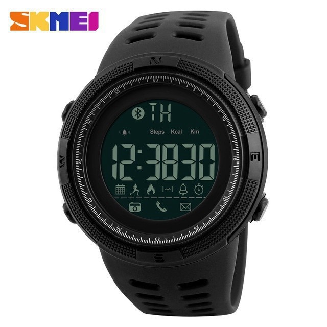 SKMEI 1250 Men Bluetooth Sports Calorie Pedometer Multifunction Waterproof No Power Digital Smart Watch