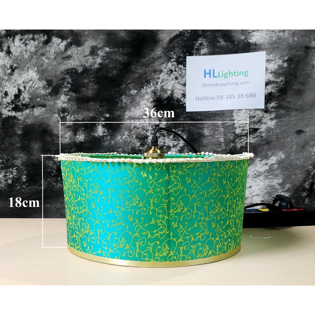 Đèn Thả Trần Vải Lụa Hà Đông Cao Cấp Hoa Văn Phương Đông, Đèn Trang Trí Nhà Hàng Khách Sạn, Vietmake BG011CD