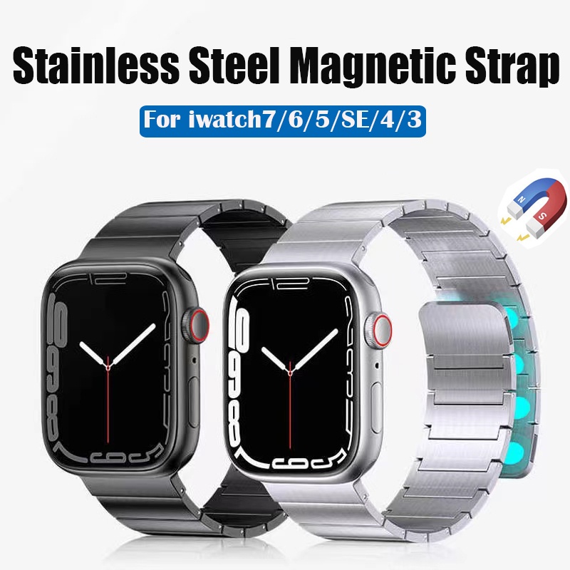 Dây Đeo Bằng Thép Không Gỉ Từ Tính Cho iwatch series 7 6 5 4 SE 3 2 1 45mm 41mm 40mm 44mm 42mm 38mm