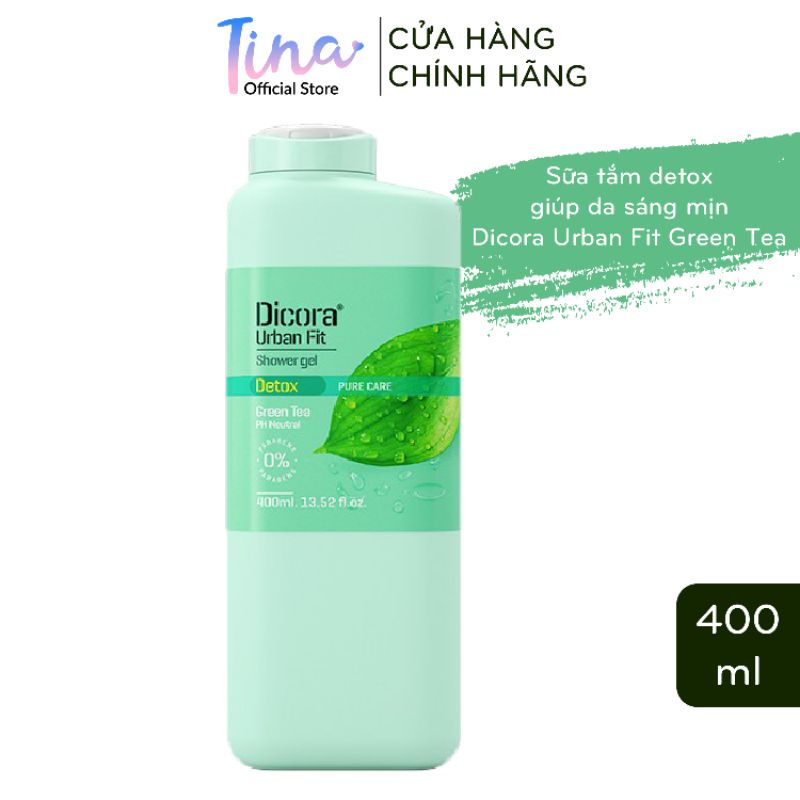 Sữa Tắm Detox Dicora Urban Fit Pure Care Green Tea Cung Cấp Độ Ẩm Và Làm Sáng Da 400ml - TN050