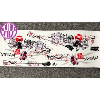Tem Dream SAMURAI đỏ -  Tem xe Dream chế -  Decal xe máy