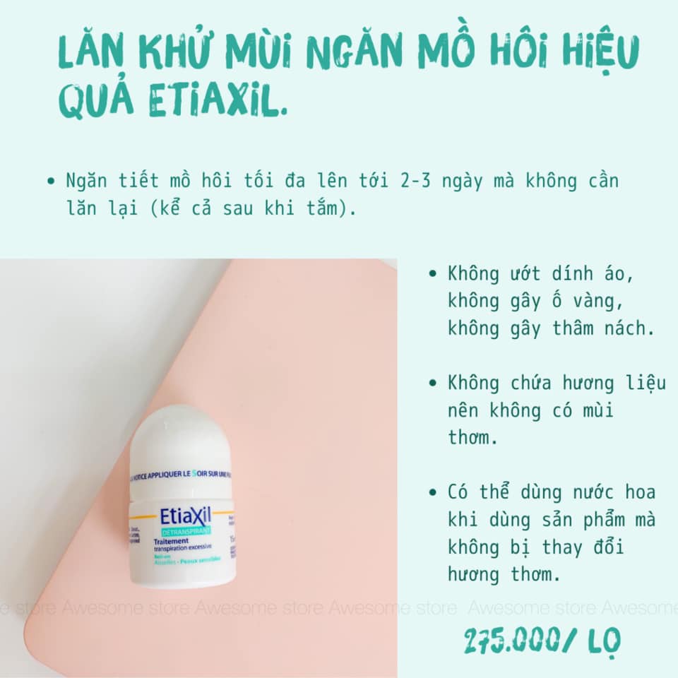 Lăn Khử Mùi Etiaxil Ngăn Ngừa Hôi Nách, Giảm Mồ Hôi