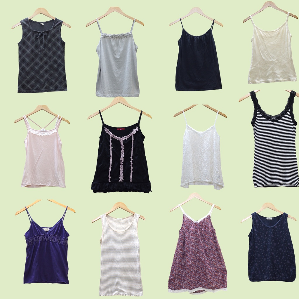 Áo hai dây, tank top y2k, soft girl, fairycore grunge