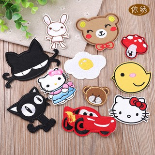 Set Miếng Dán Ủi Thêu Hình Mèo Hello Kitty Cực Dễ Thương