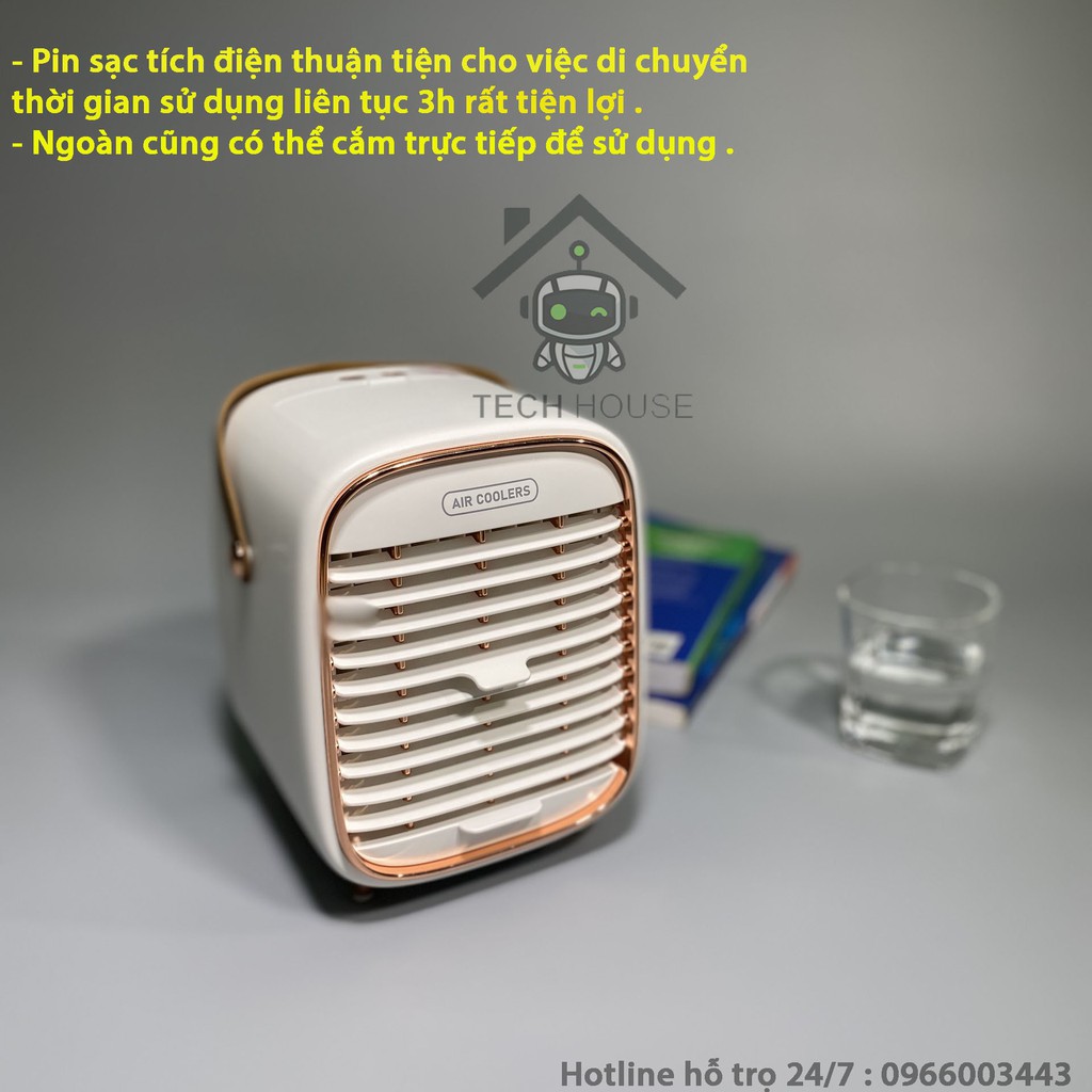 QUẠT ĐIỀU HÒA HƠI NƯỚC ĐỂ BÀN VĂN PHÒNG TÍCH ĐIỆN , PIN SẠC | BigBuy360 - bigbuy360.vn