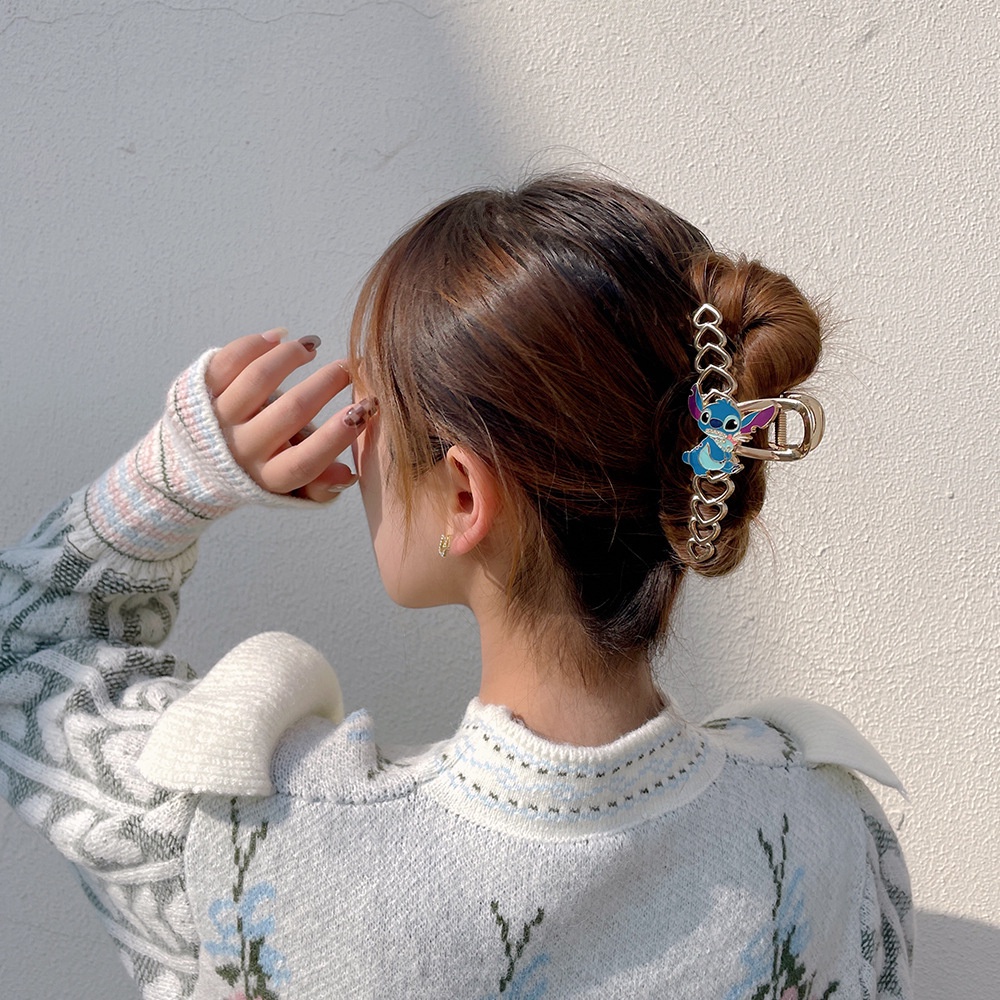 ✨Bán Nóng ✨Kẹp Tóc Bằng Kim Loại Họa Tiết Stitch Hoạt Hình Dễ Thương Bắt Mắt Sành Điệu